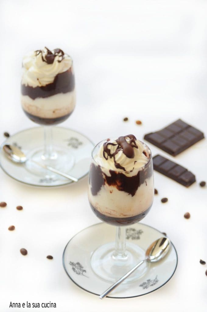 Layered Chocolate, Cream, and Coffee Cup