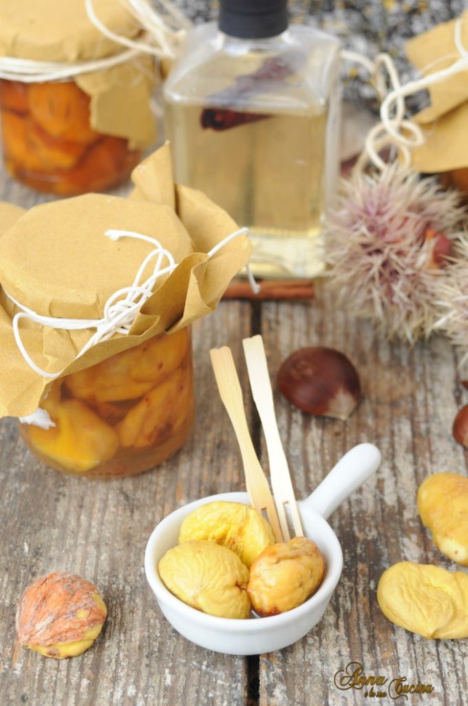 Chestnuts with Grappa Syrup with Lemon and Cinnamon