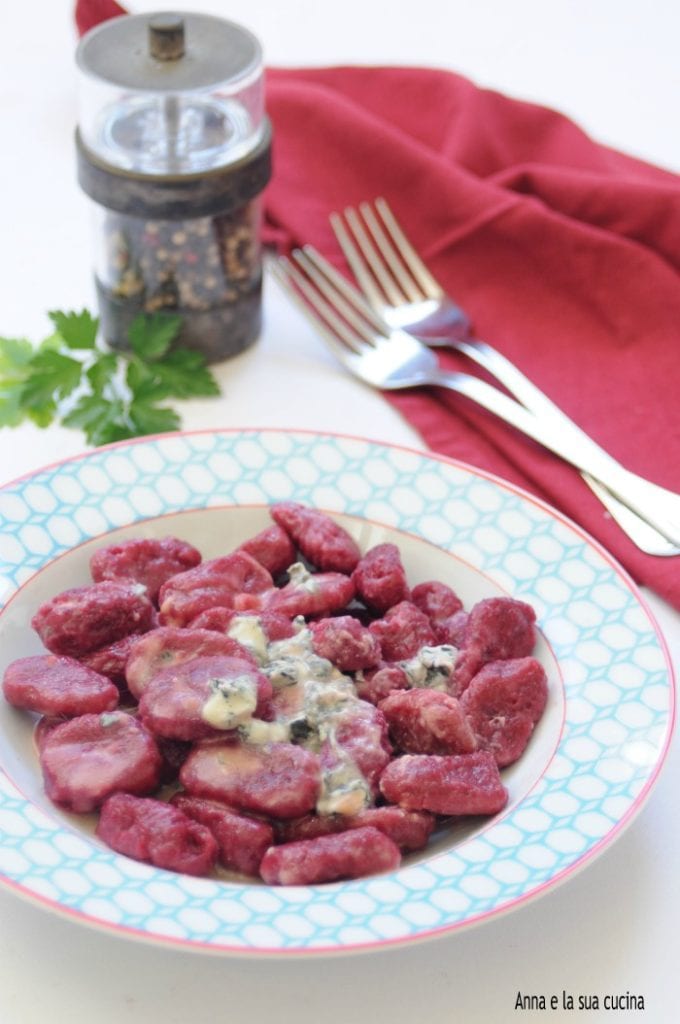 Beet Gnocchi with Gorgonzola