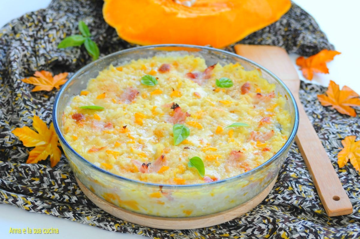 Baked Rice with Pumpkin and Smoked Provola