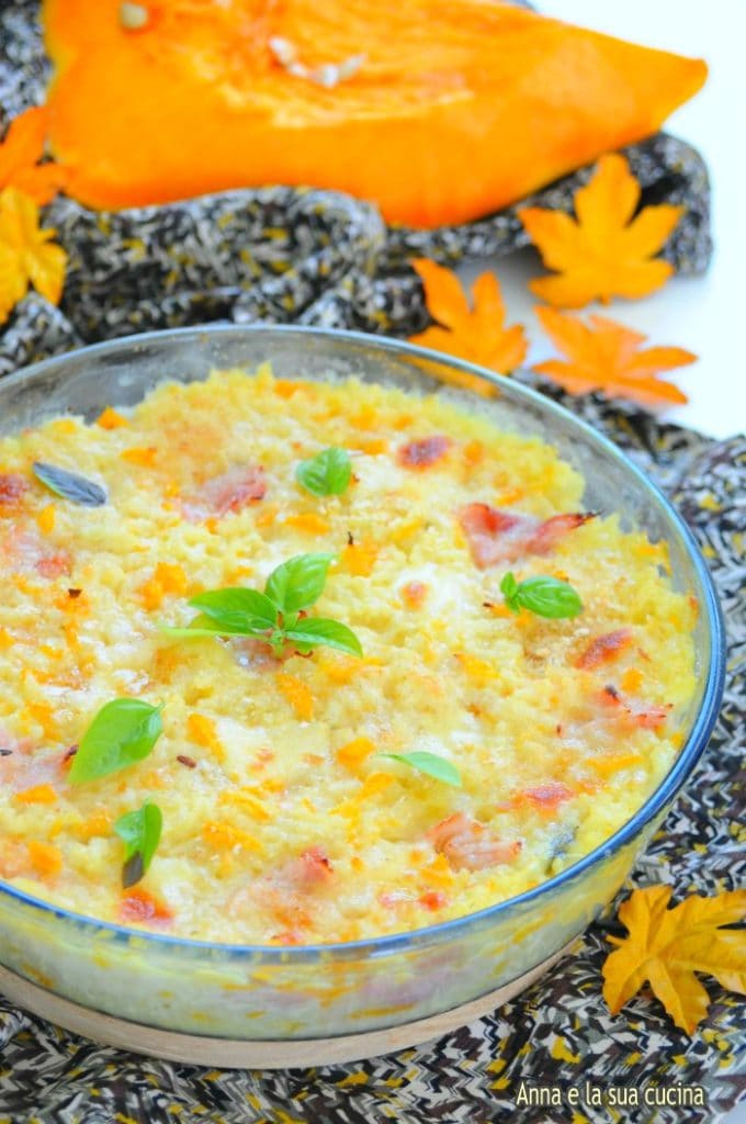 Baked Rice with Pumpkin and Smoked Provola