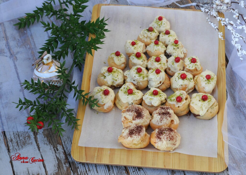 Cream Puff Tree with Cream and Chocolate