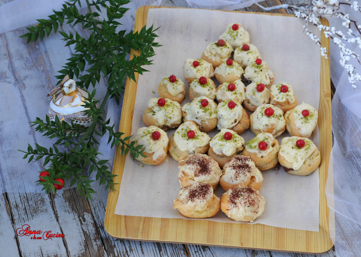 Cream Puff Tree with Cream and Chocolate