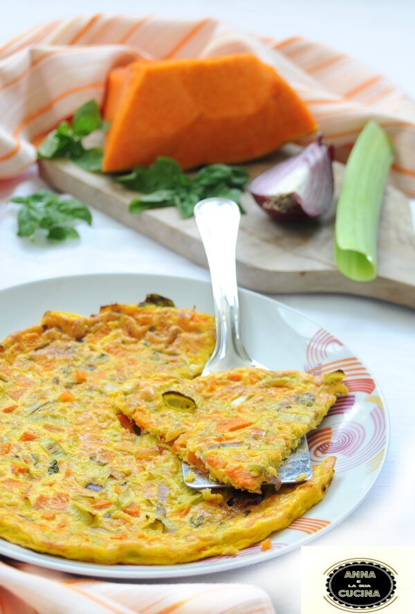 Light Frittata with Pumpkin and Leek
