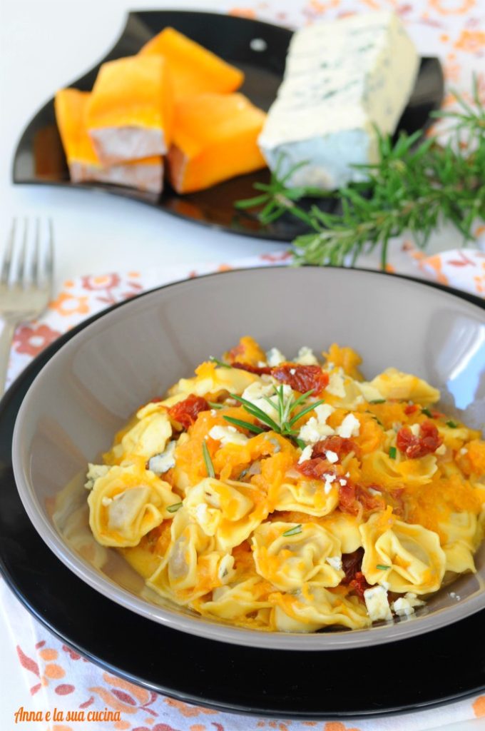 Tortellini with Pumpkin, Gorgonzola, and Sun-Dried Tomatoes