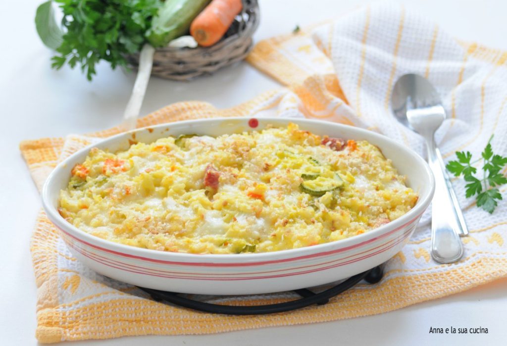 Baked Rice with Vegetables and Eggs