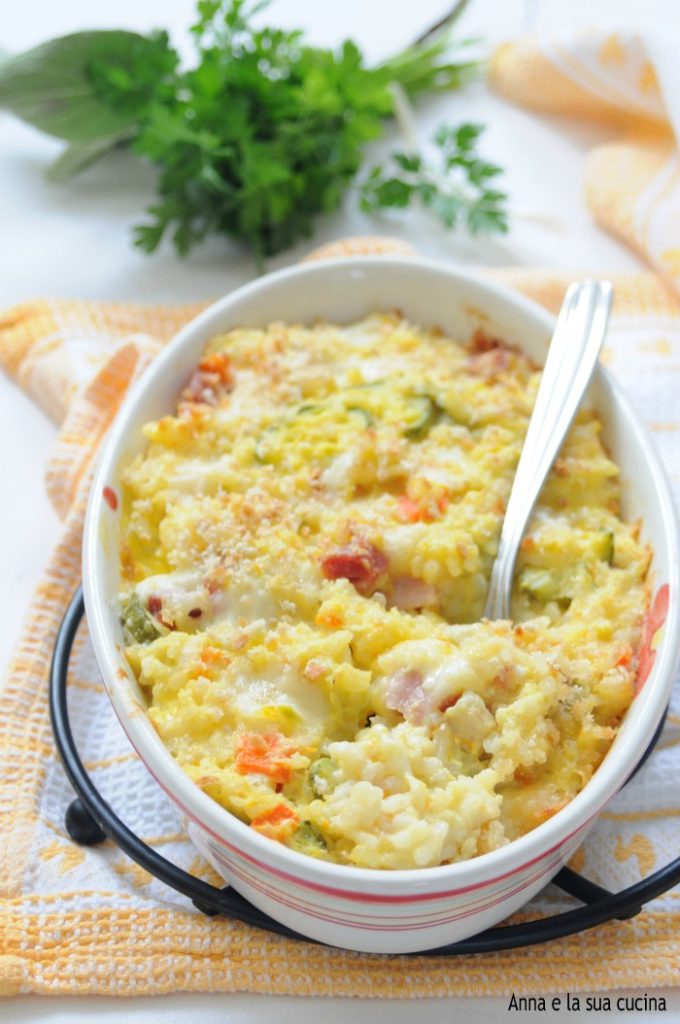 Baked Rice with Vegetables and Eggs