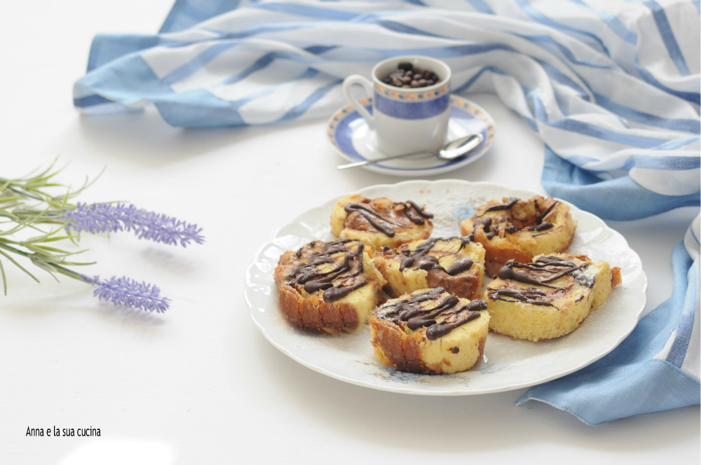 Pandoro Rolls with Cream and Nutella