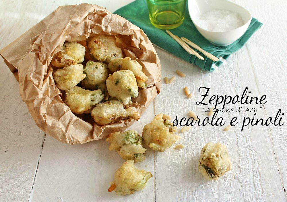 Escarole and pine nut fritters