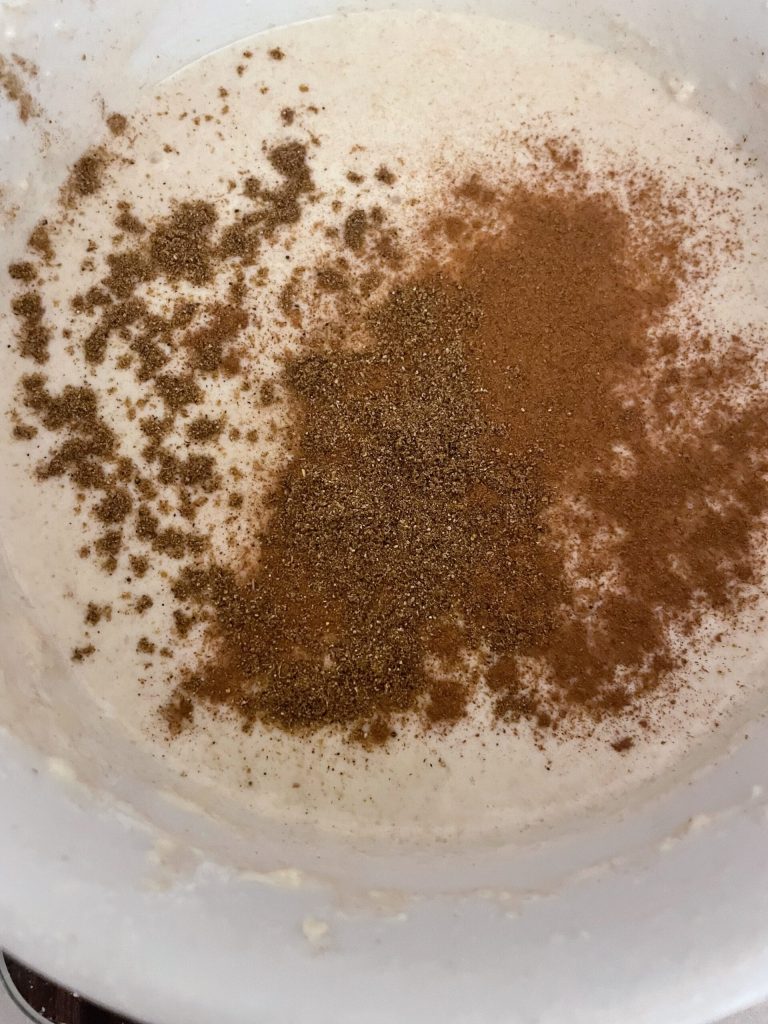 adding cinnamon and flavors