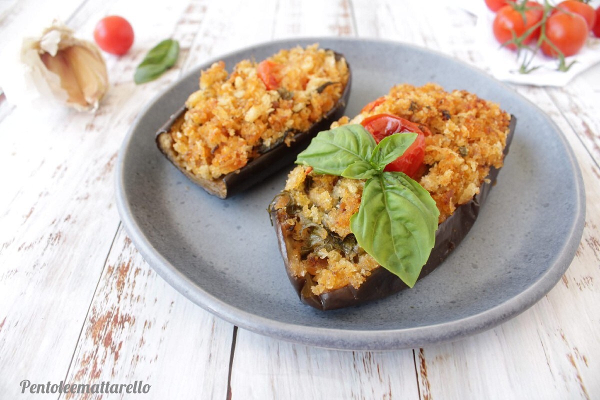 Poor Man’s Stuffed Eggplants with Stale Bread