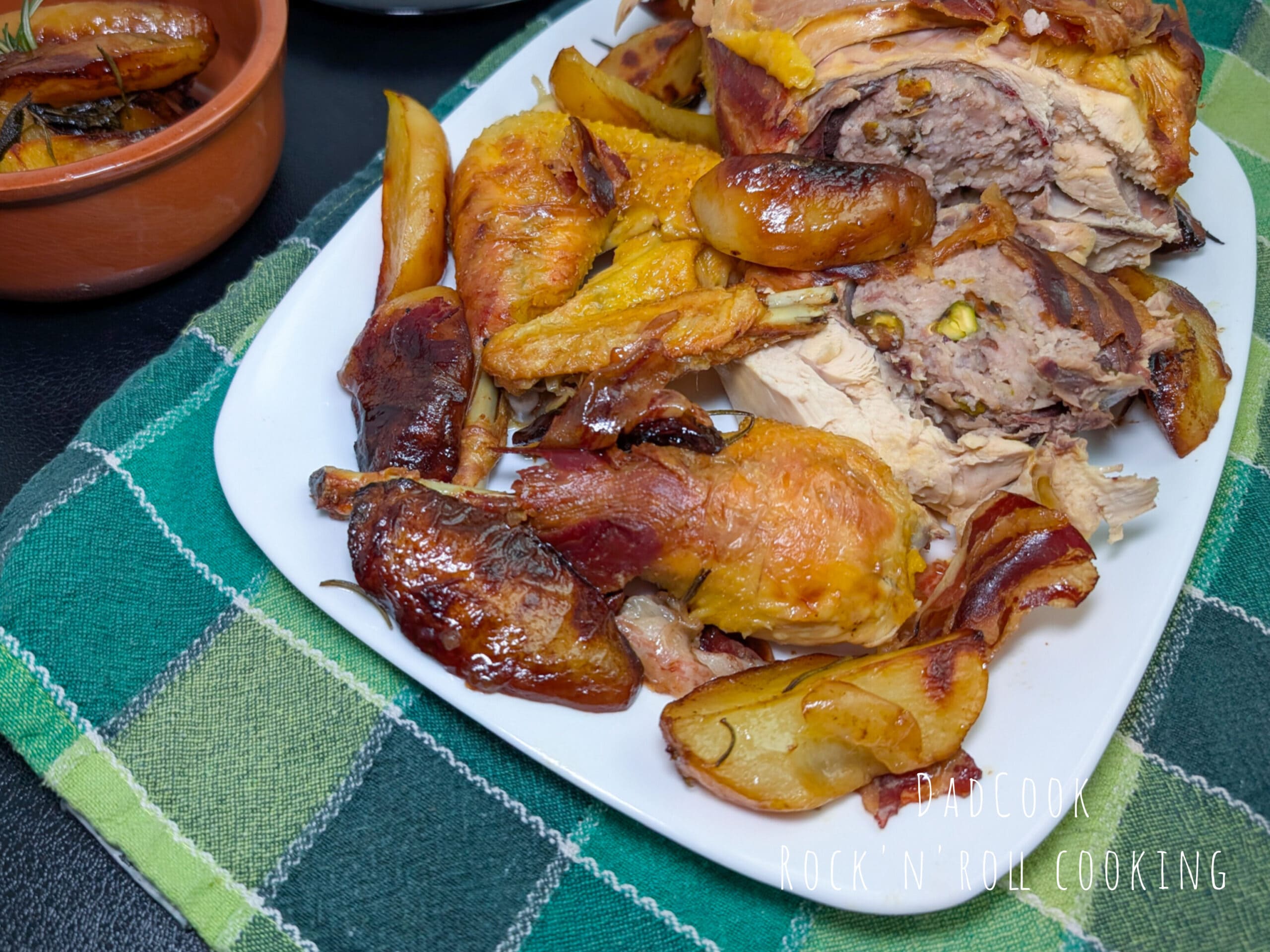 Oven-Roasted Stuffed Guinea Fowl with Chestnuts