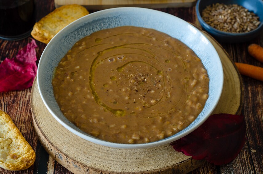 Farro and Bean Soup, creamy, warm, nutritious, and flavorful