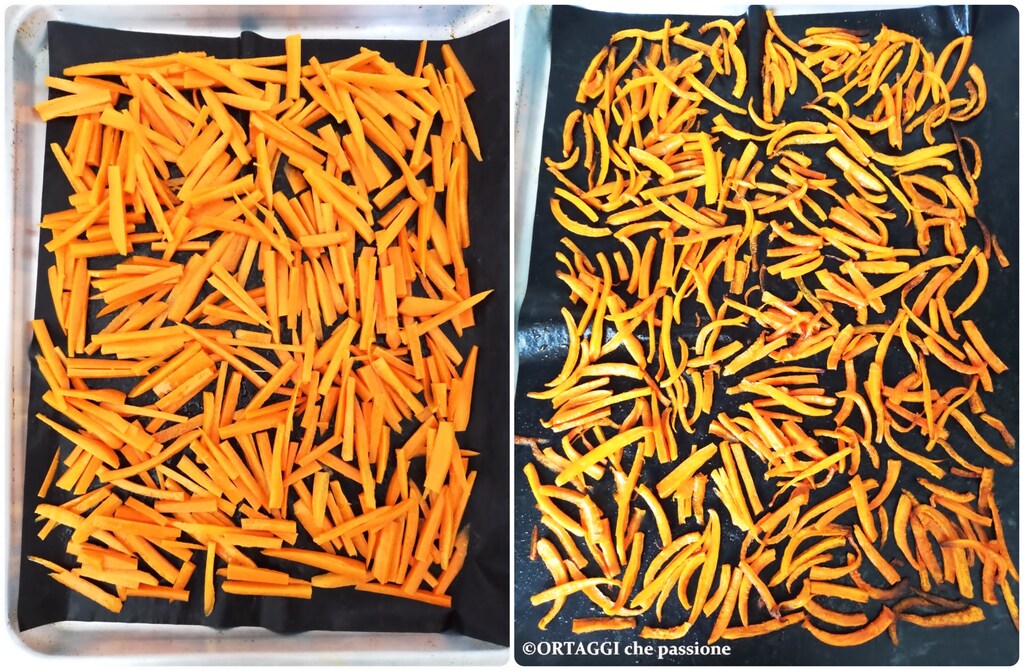 Fast light and crispy baked carrots