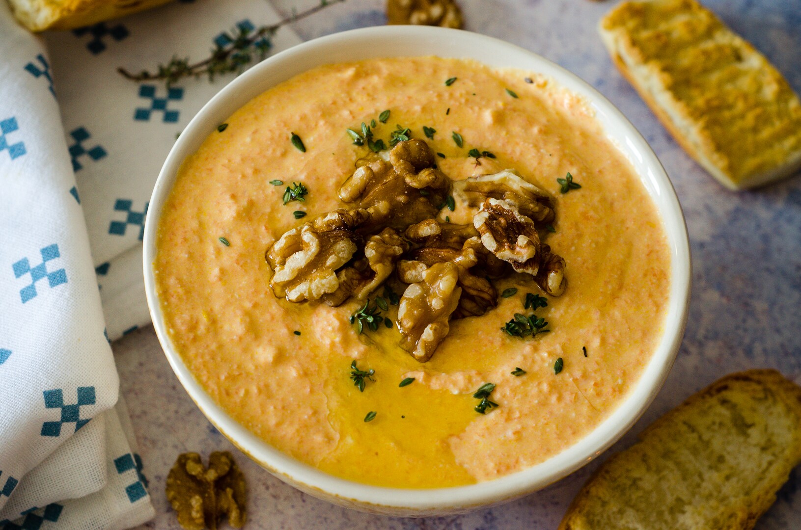 Feta and Pumpkin Cream, ready in 5 minutes, perfect for crostini, bruschetta, and pasta!