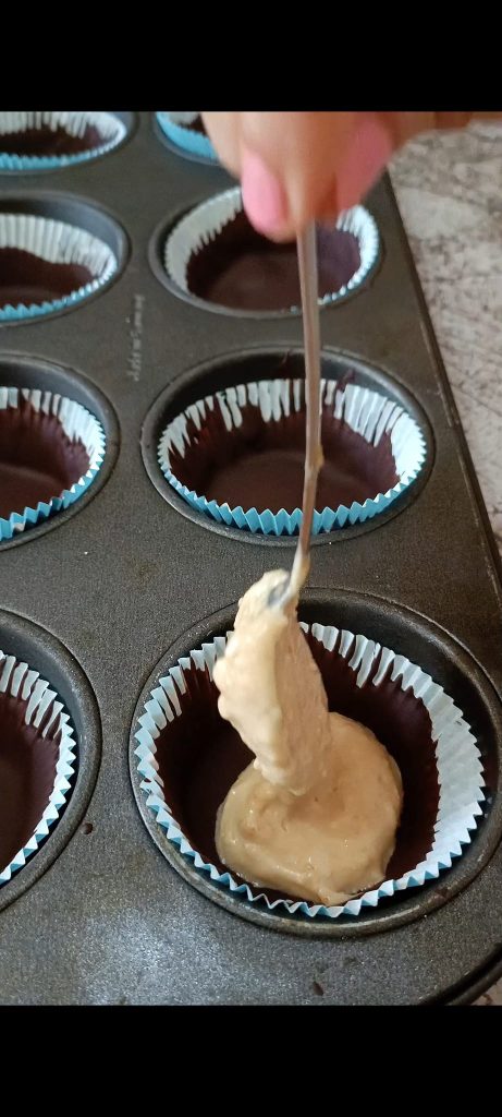 Fill with peanut butter and coconut milk
