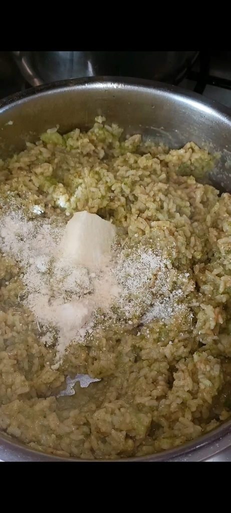 Finish with butter and grated Parmesan
