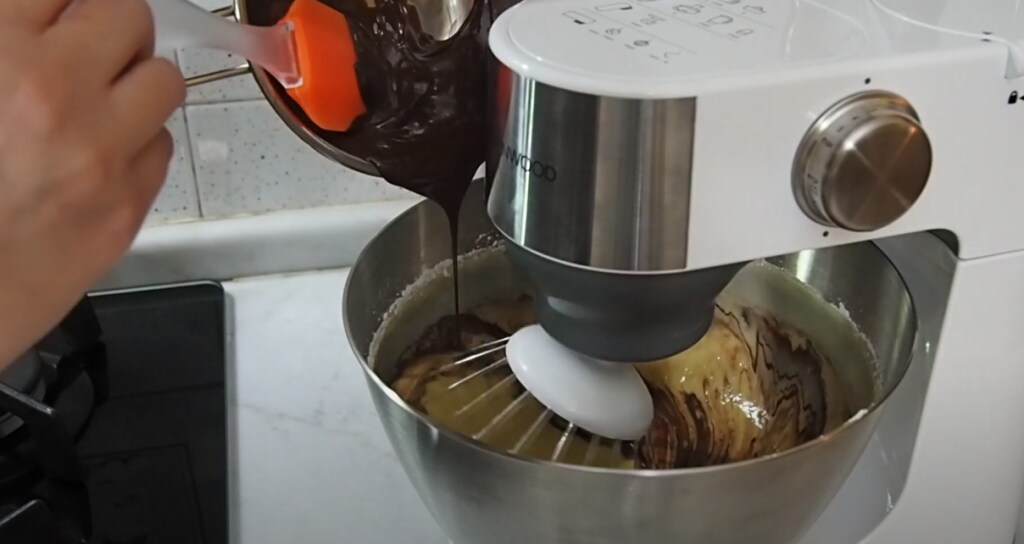 Adding the chocolate