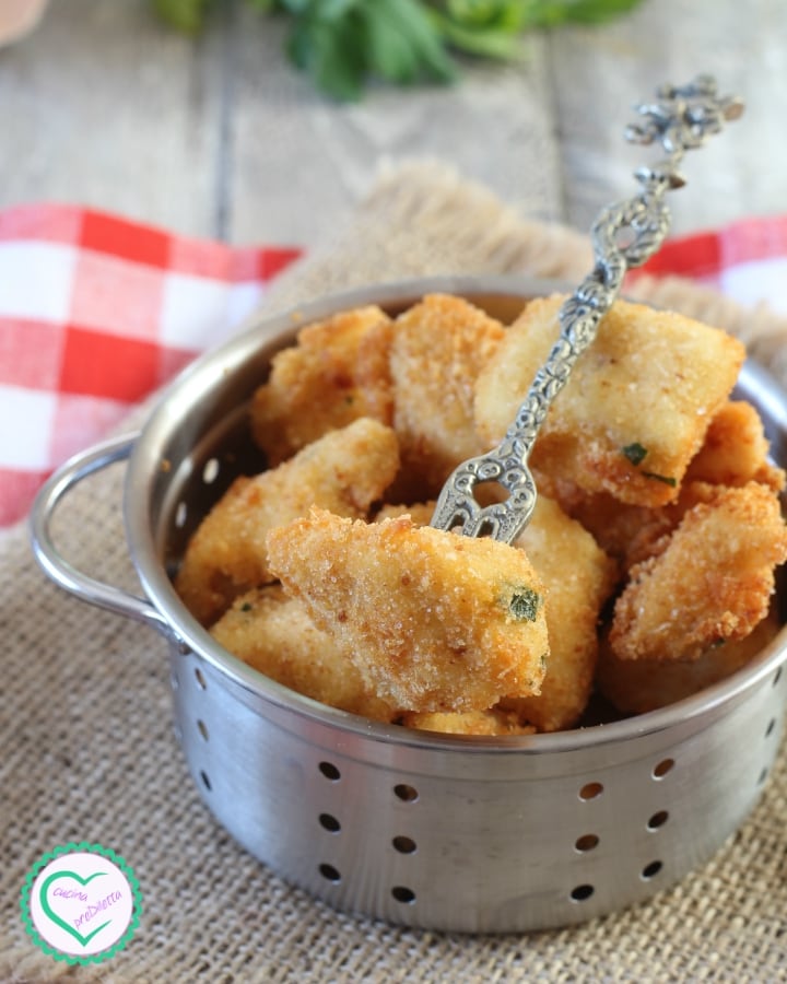 bites of Fried Breaded Chicken Breast