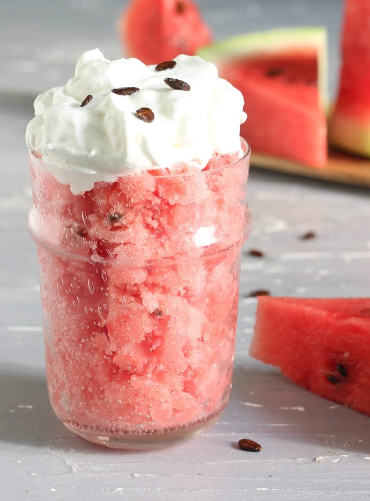 Watermelon Granita with Cream