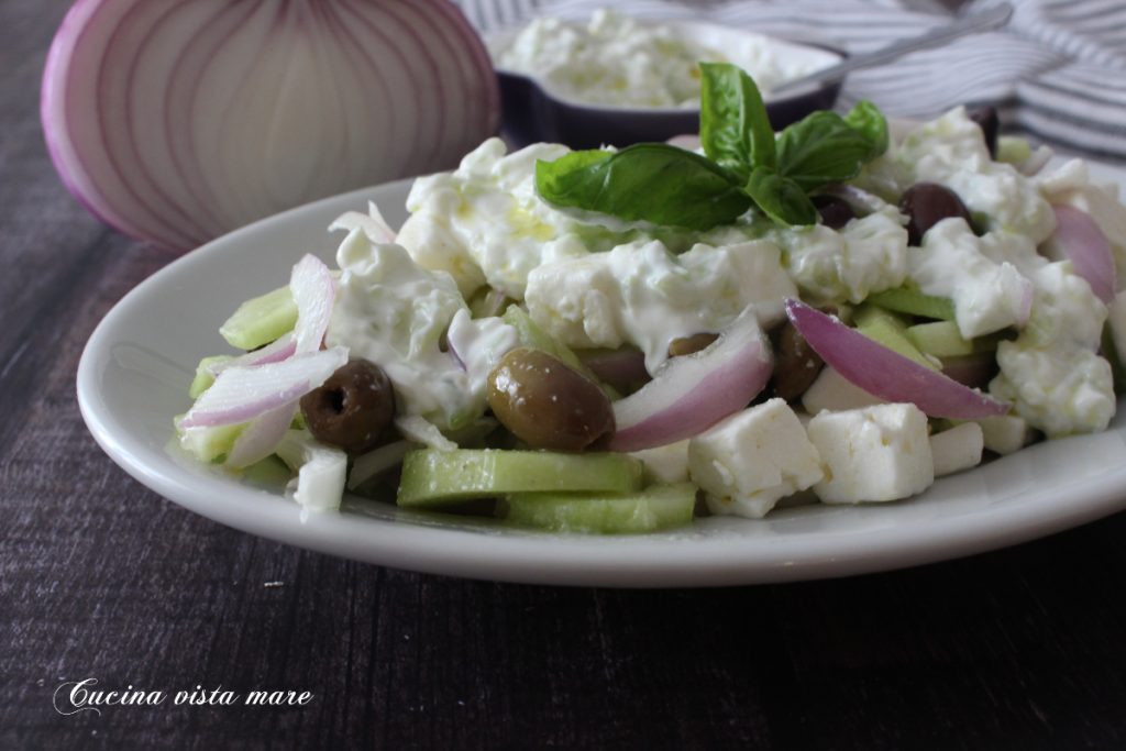 Greek Salad with Breme Onion Sea View Cooking