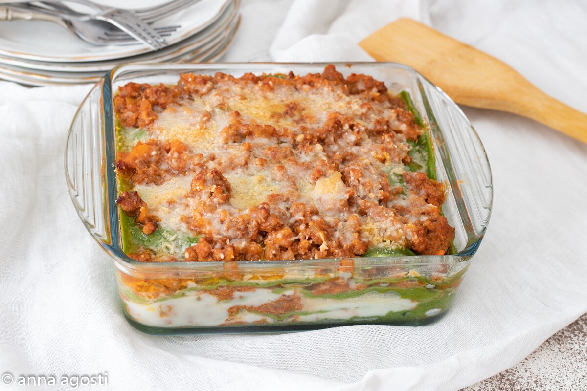 Green Lasagna Bolognese Style