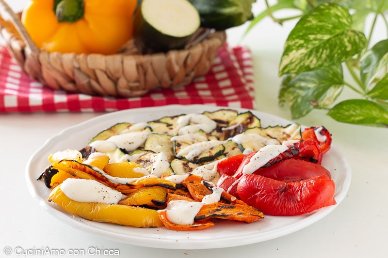 Grilled Vegetables with Parmesan Cream