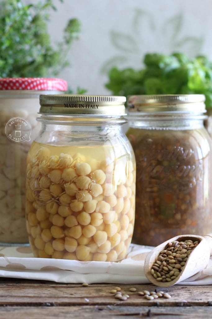 cooked legumes in jars in the electric pressure cooker