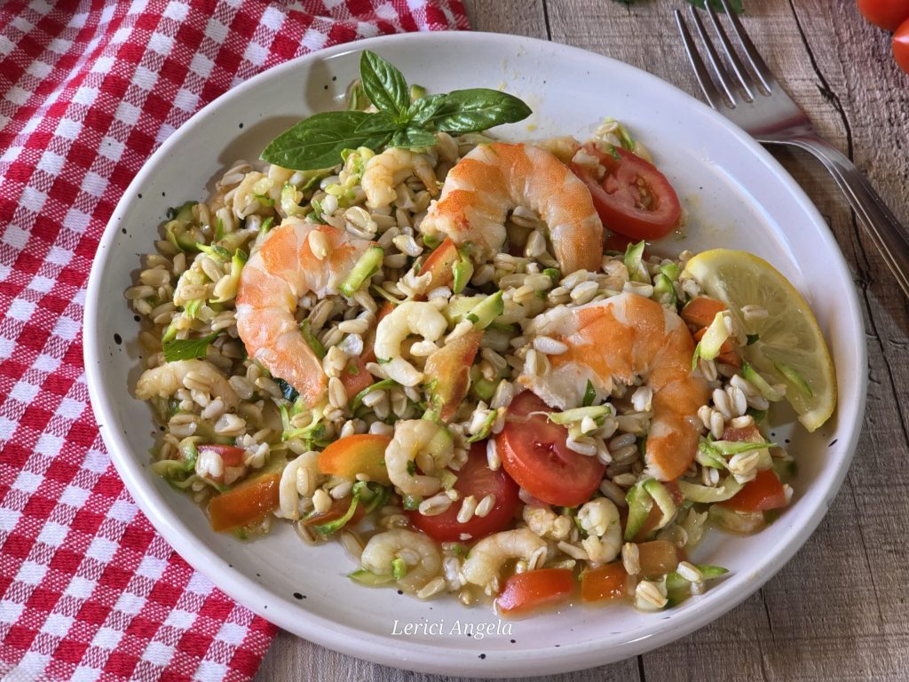 Farro Salad with Shrimp and Zucchini