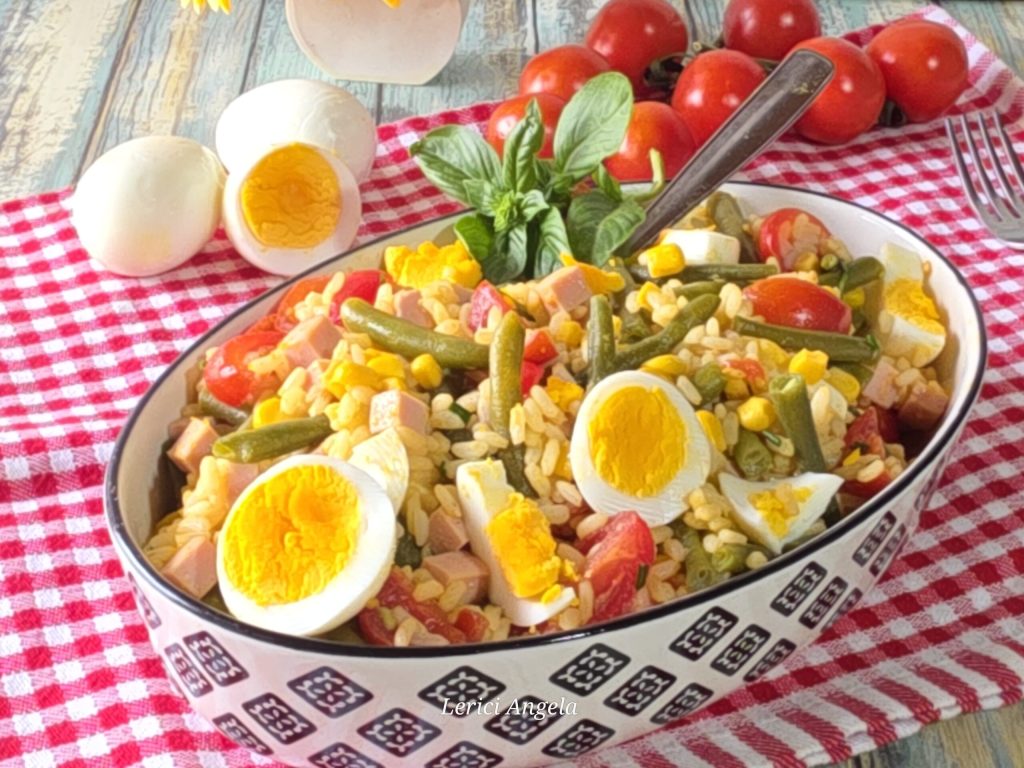 Summer Rice Salad with Ham and Green Beans