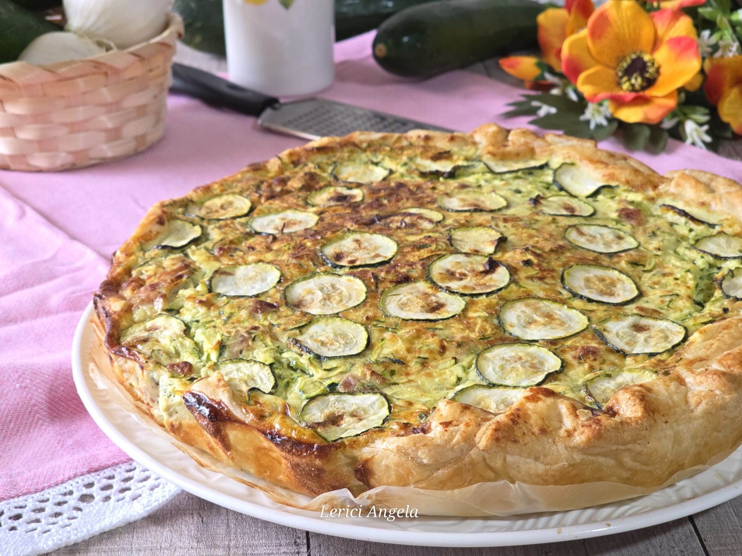 Savory Pie with Zucchini, Ricotta, and Speck