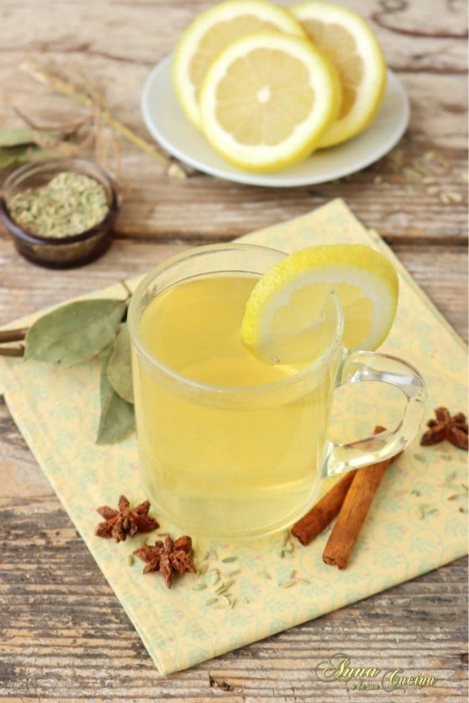 Digestive and bloating herbal tea with grandma's remedies