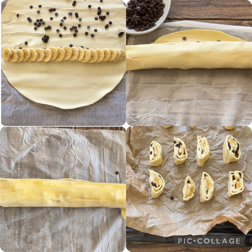 Bites with banana and chocolate