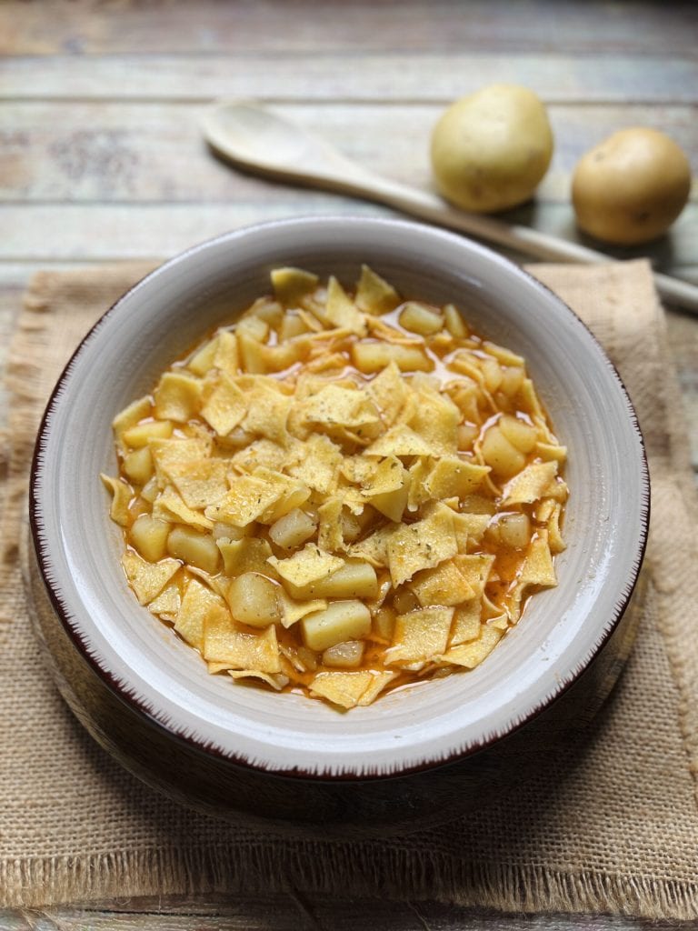 Maltagliati with potatoes