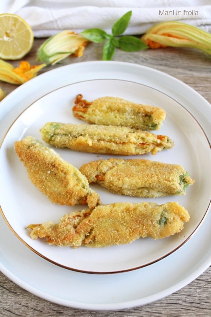Stuffed Zucchini Flowers with Burrata and Anchovies