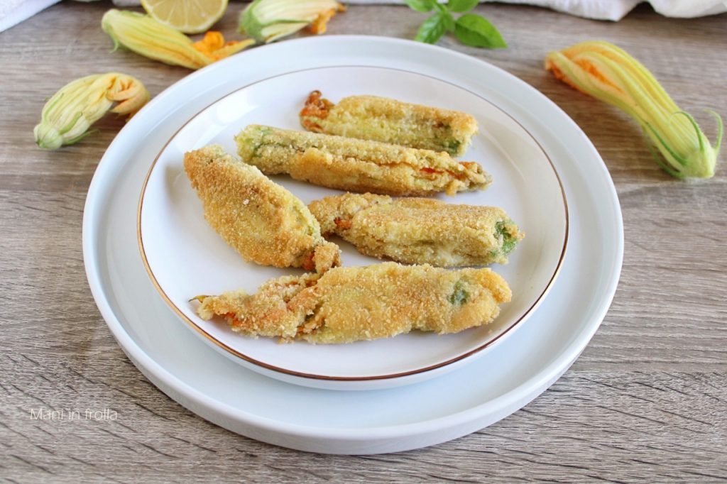 Stuffed Zucchini Flowers with Burrata and Anchovies
