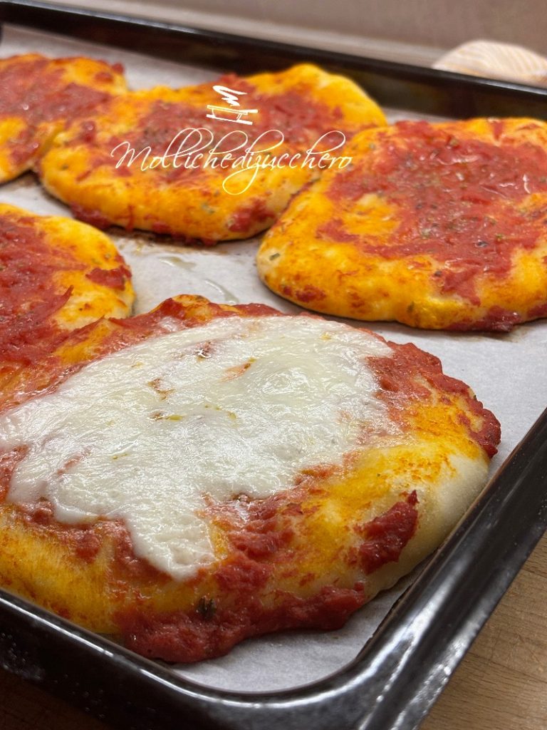 mini pizzas from the snack bar