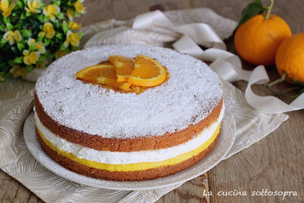 orange cake with cream