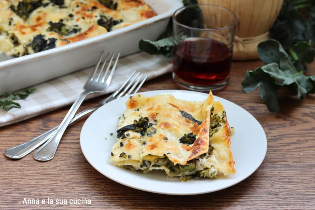 White Lasagna with Broccoli and Smoked Cheese