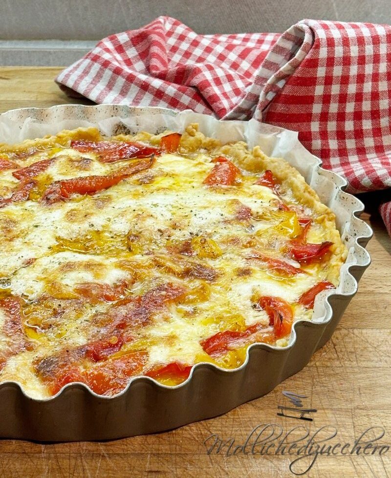 savory tart with peppers