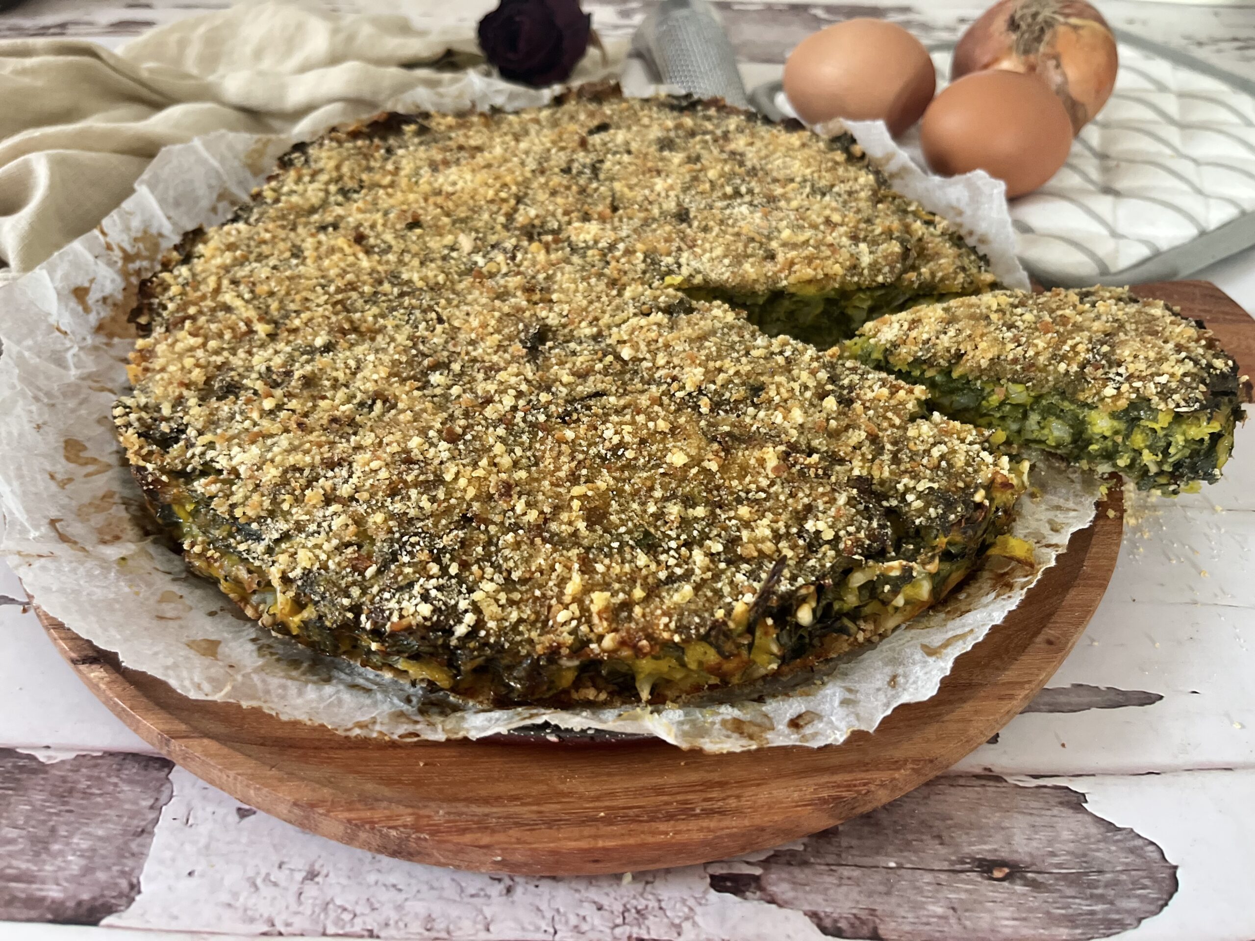 Pumpkin and Swiss Chard Pie without Puff Pastry