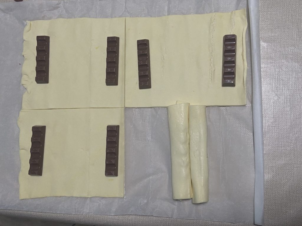 puff pastry with Kinder bars