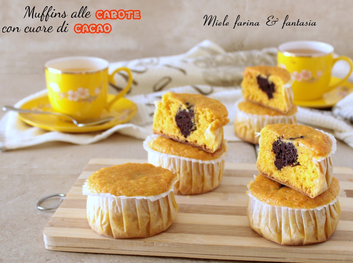 Carrot Muffins with Cocoa Heart