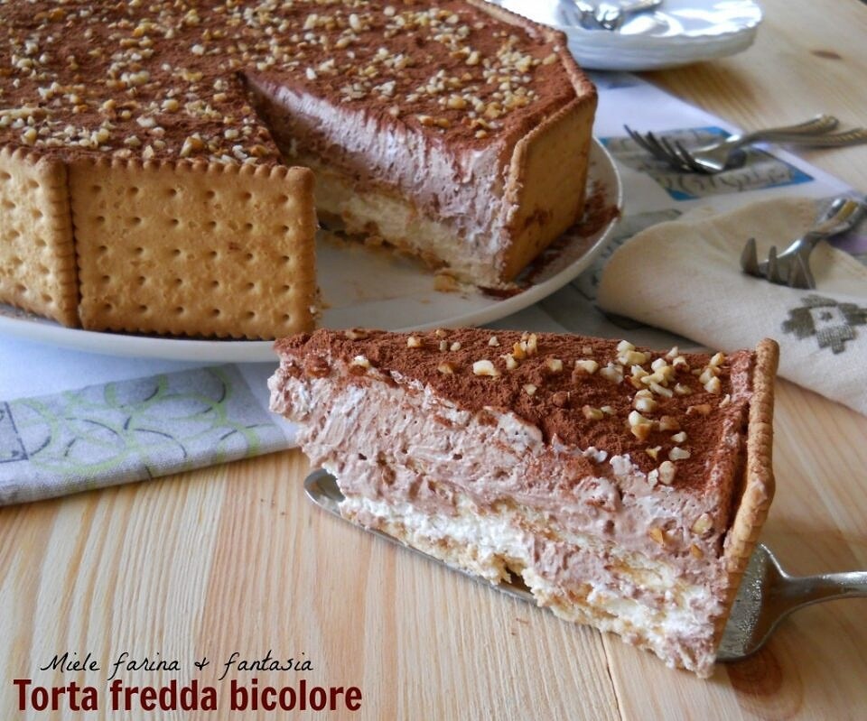 Delicious Two-Tone No-Bake Cake