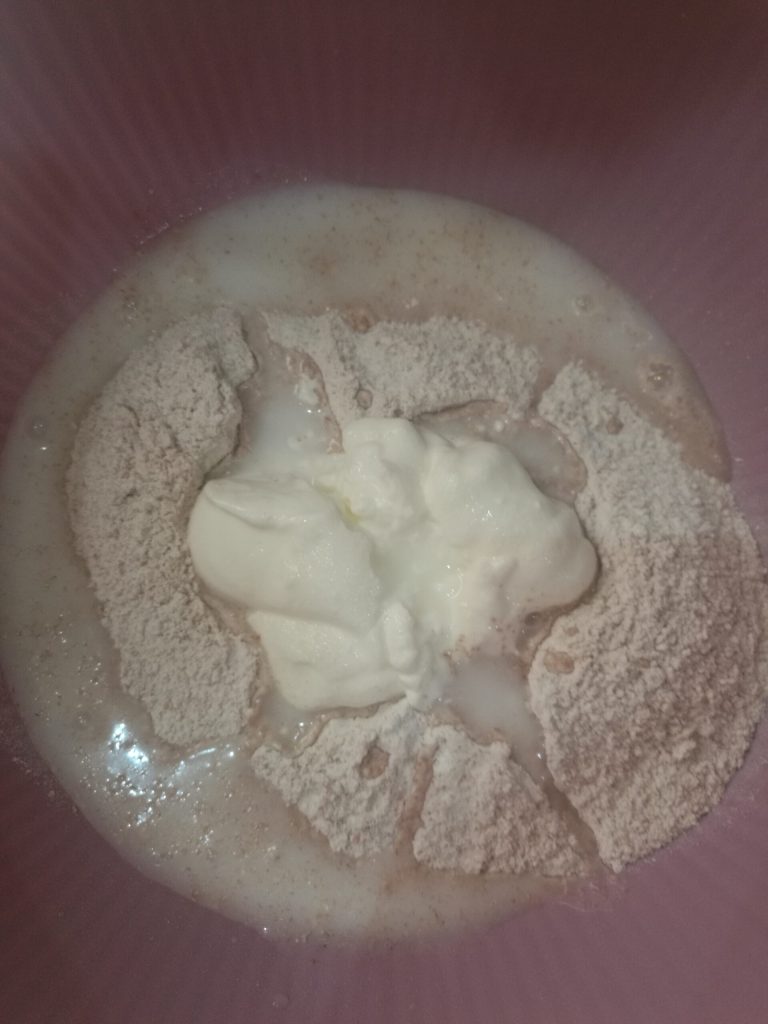 Add yogurt and water