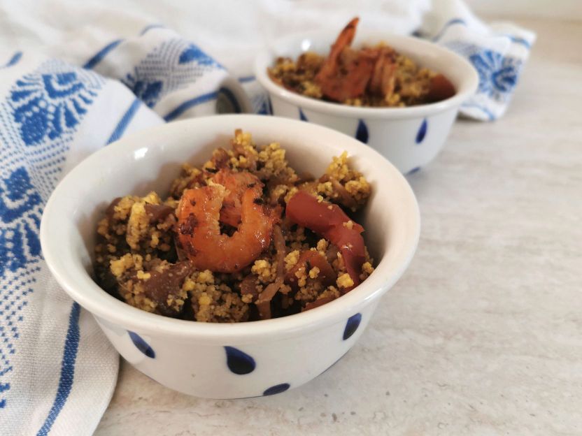 CORN COUSCOUS WITH CARAMELIZED VEGETABLES