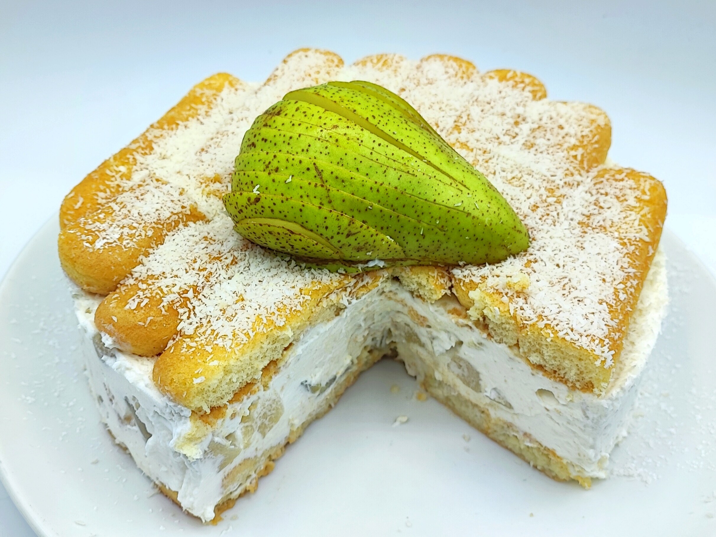 No-bake Ricotta and Pear Cake without Gelatin
