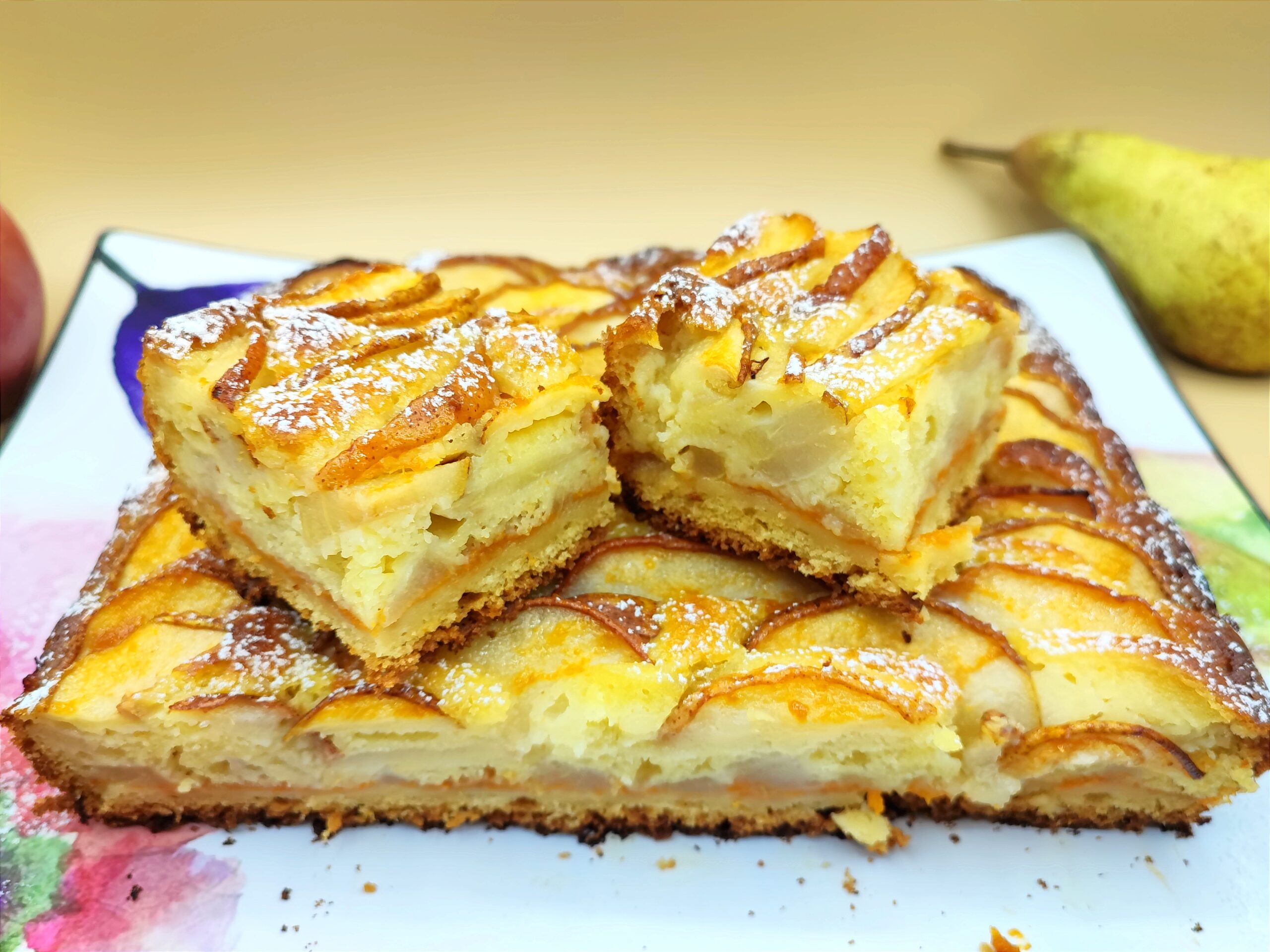 Poured Cake with Pears and Jam