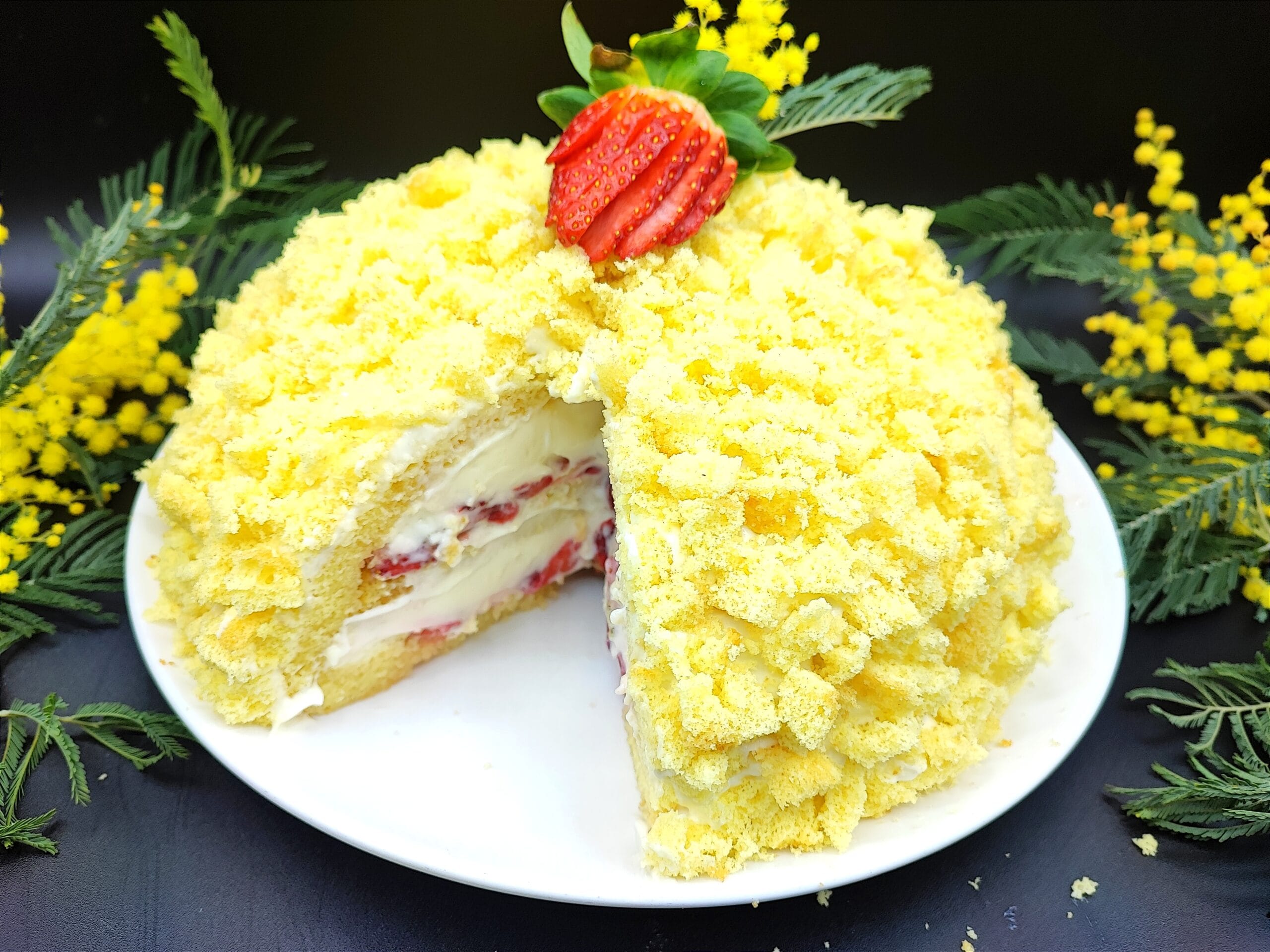 Strawberry Mimosa Zuccotto