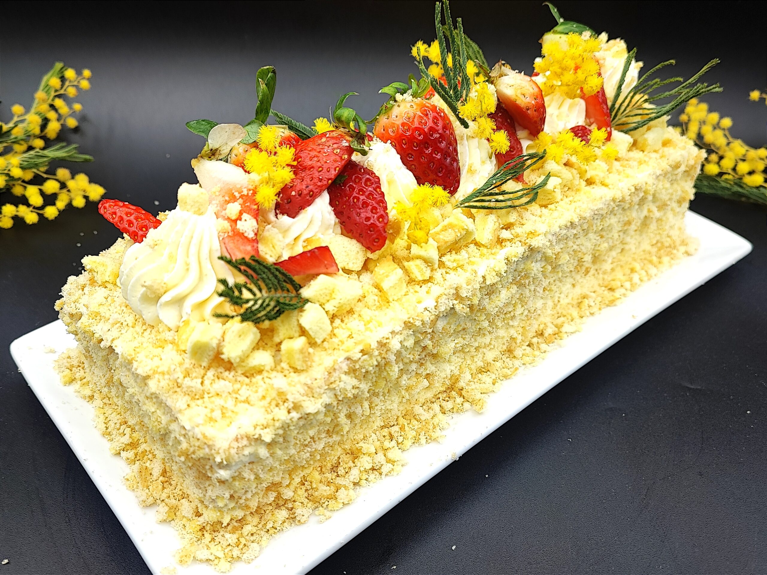 Quick Strawberry Mimosa Cake